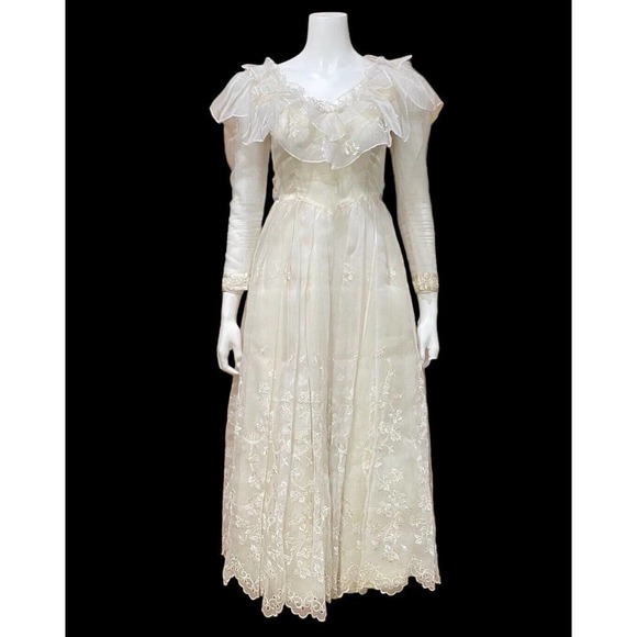 Gunne Sax Dresses & Skirts - Vtg Gunne Sax Bridal Dress Victorian Lace McClintock